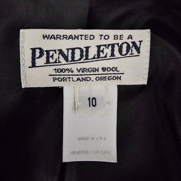 Pendleton Virgin Wool Single Breasted Lined Black Blazer Suit Jacket - Picture 2 of 8